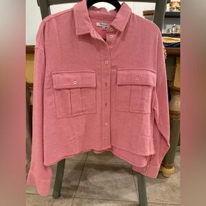 Madewell Pink Button Flannel Shirt